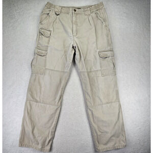 Vtg Royal Robbins Cargo Pants Mens 34x32 Elastic Waist Canvas Double Knee Hiking
